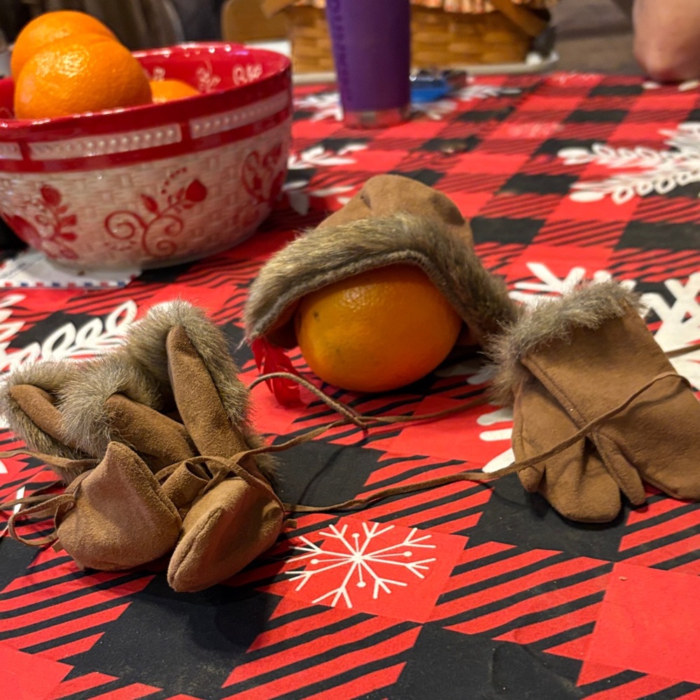 Brown Fur-Lined Mittens plus-Kaya Meet American Girl